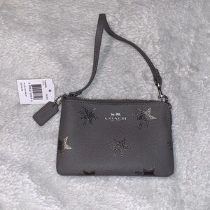 Coach F64645 Star Canyon Grey Leather Silver Wristlet
